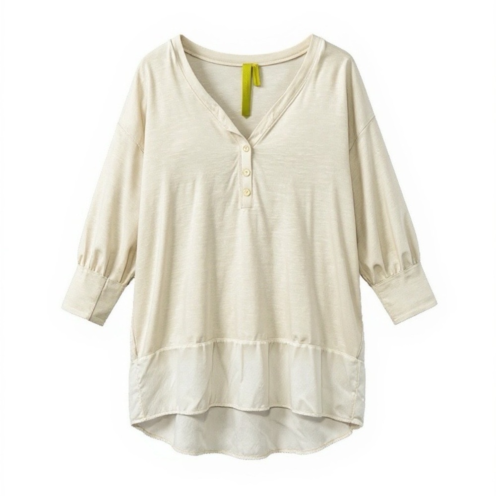 EUC Green‎ Dragon High Low Knit Contrast Top Soft